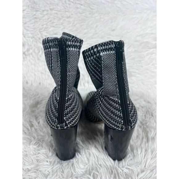 Aldo Boots Womens Size 6M Houndstooth Plaid Block Heel Zip - Picture 6 of 14